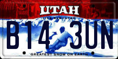 UT license plate B143UN