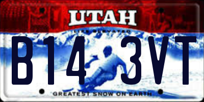 UT license plate B143VT