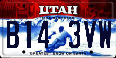 UT license plate B143VW