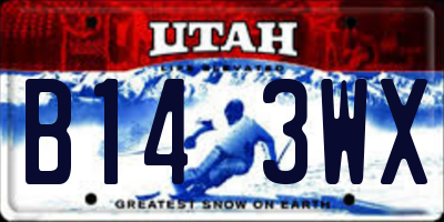 UT license plate B143WX
