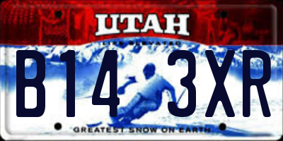 UT license plate B143XR