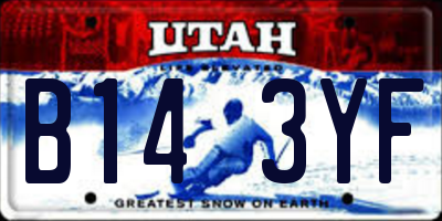 UT license plate B143YF