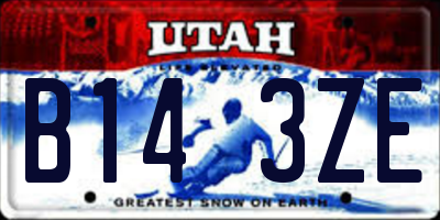 UT license plate B143ZE