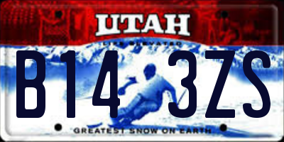 UT license plate B143ZS