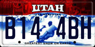 UT license plate B144BH