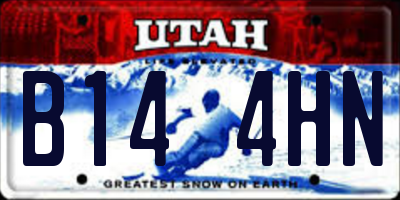 UT license plate B144HN