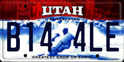 UT license plate B144LE