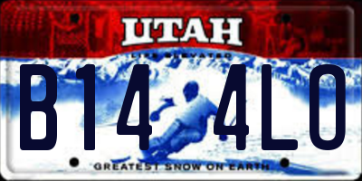UT license plate B144LO