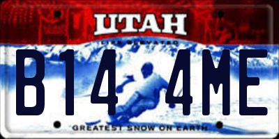 UT license plate B144ME