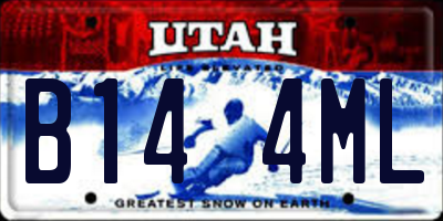 UT license plate B144ML