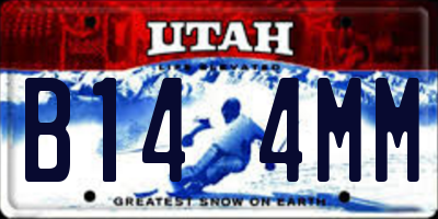 UT license plate B144MM