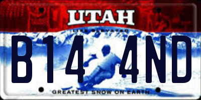UT license plate B144ND