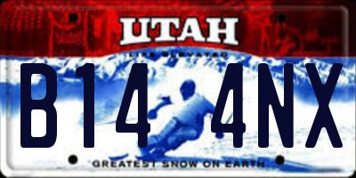 UT license plate B144NX
