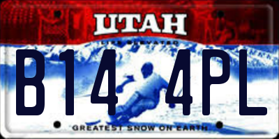 UT license plate B144PL