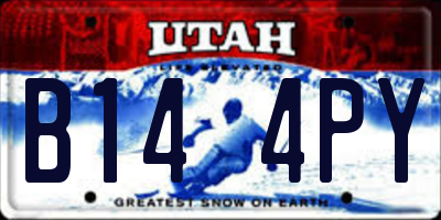 UT license plate B144PY