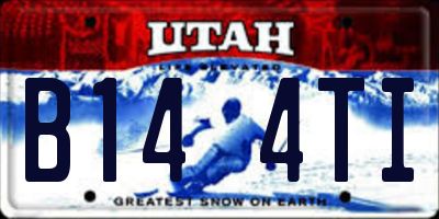 UT license plate B144TI
