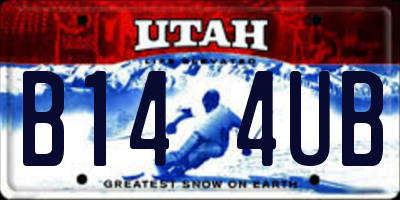 UT license plate B144UB