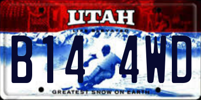 UT license plate B144WD