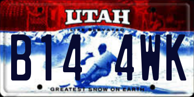 UT license plate B144WK