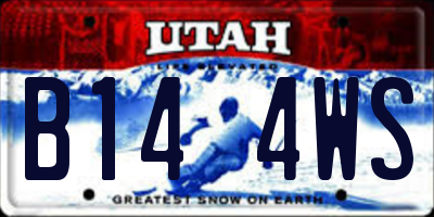 UT license plate B144WS