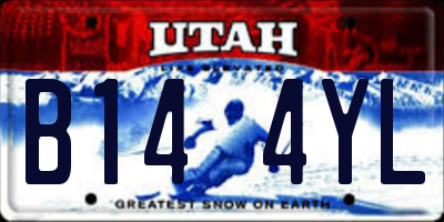 UT license plate B144YL