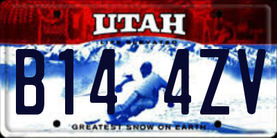 UT license plate B144ZV