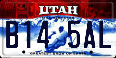 UT license plate B145AL