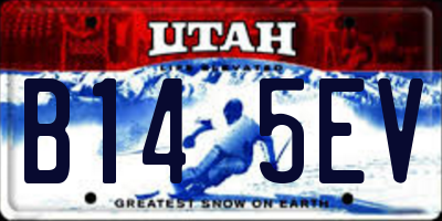 UT license plate B145EV