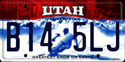 UT license plate B145LJ