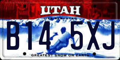 UT license plate B145XJ