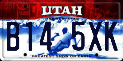 UT license plate B145XK