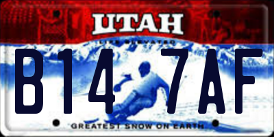 UT license plate B147AF