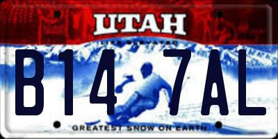 UT license plate B147AL