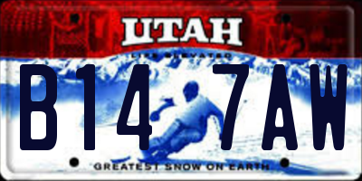 UT license plate B147AW