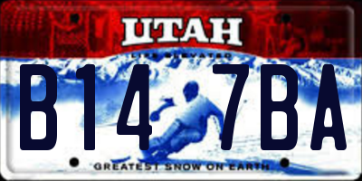 UT license plate B147BA