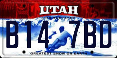 UT license plate B147BD