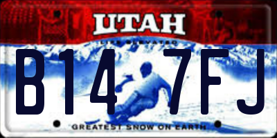 UT license plate B147FJ