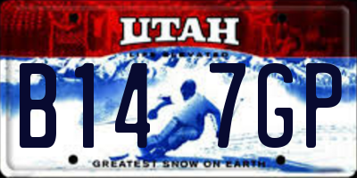 UT license plate B147GP