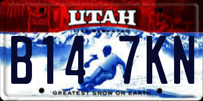 UT license plate B147KN