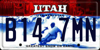UT license plate B147MN