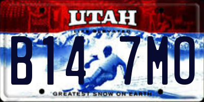 UT license plate B147MO