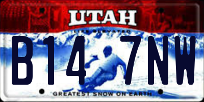 UT license plate B147NW