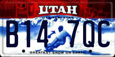 UT license plate B147QC