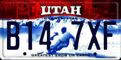 UT license plate B147XF