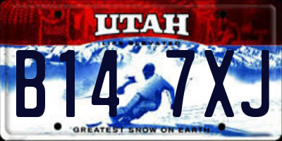 UT license plate B147XJ