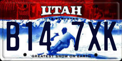 UT license plate B147XK