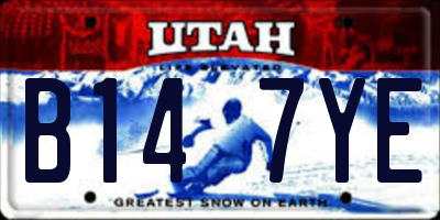 UT license plate B147YE