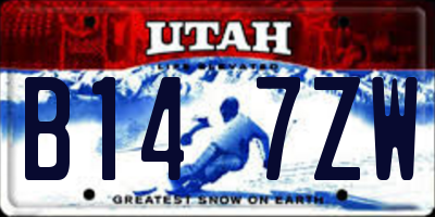 UT license plate B147ZW
