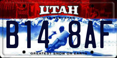 UT license plate B148AF