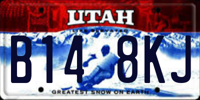 UT license plate B148KJ